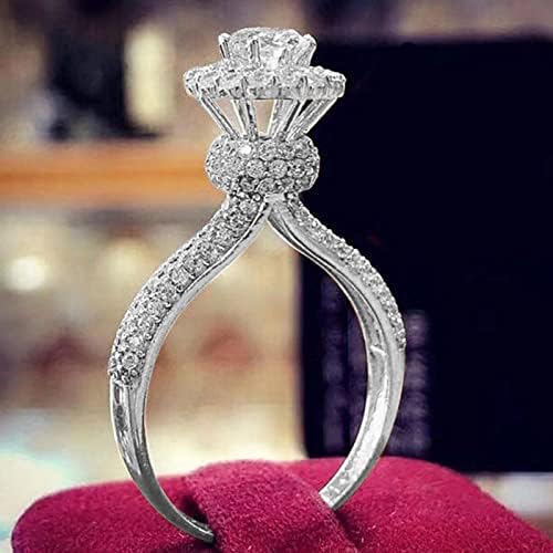 Yistu ženski vjenčani prstenovi vjenčani rez nakit luksuzni bijeli kamen prsten poklon ručno rađeni prsten za prstenje tankog pojasa