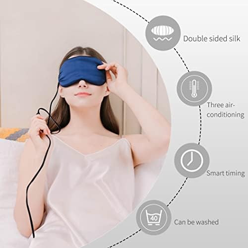 Adalia svila grijana maska ​​za oči, naušnice, USB parna maska ​​za oči sa kontrolom temperature, za suhe oči, spavanje