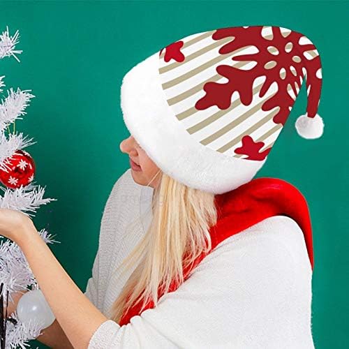 Božić Santa šešir, velika crvena pahuljica Božić Holiday šešir za odrasle, Unisex Comfort Božić kape za Novu godinu svečani kostim Holiday Party događaj