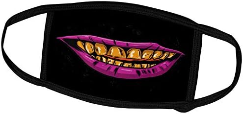 3drose ljubičaste usne sa žutim zubima Halloween Monster-navlake za lice