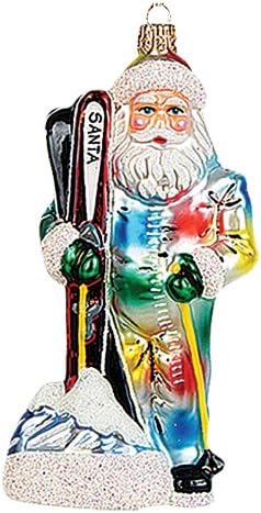 Skijanje Santa Claus Poljski Usta Vazduh Staklo Božić Ukras Skijaš Ukras