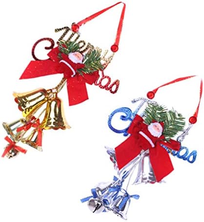 Lioobo Crveni lukovi 2pcs Božić Santa Claus Bell Privjesak Bowknot Božićno drvce Viseće ukrašavanje zvona za