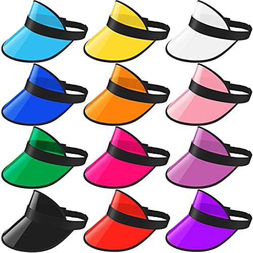 12 pakovanja uniseks plastičnih štitnika za sunce šeširi vizir šeširi Clear UV zaštitna kapa Sunhat za žene muškarci Golf sportovi na otvorenom