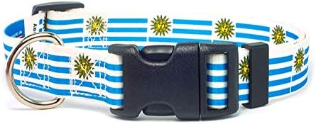 Urugvajski ovratnik za pse | Urugvajska zastava | Brzo izdanje kopča | Napravljeno u NJ, SAD | za srednje pse | Širok 1 inč