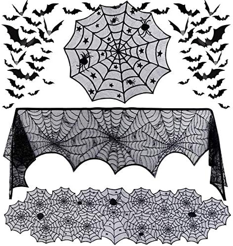 Lace Tabela kamin šal Halloween okrugli poklopac abažur Bat Tabela dekoracija & amp; visi Valentine visi
