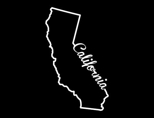 Naljepnica naljepnice države Kalifornija ND245W | 7-inča za 4,2 inča | Vrhunski kvalitetni bijeli