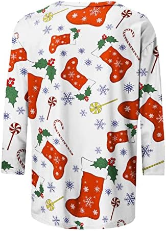 Božićne košulje za grafičku majicu Xmas Tree Plus Veličina labavi fit s dugim rukavima Tuntic na vrhu za nošenje sa gamašima