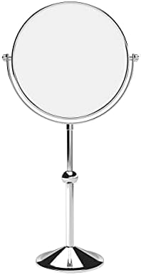 Lijepo stolno ogledalo za šminkanje od 8 inča, dvostrano sa uvećanjem od 7X, hromirana završna obrada podesiva po visini