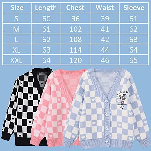 Kawaii džemper za žene djevojke Anime karirani Kawaii kardigan Odjeća JK uniforma Cosplay Cutecore Kawaii jakna Dugi rukav