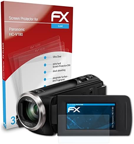 Atfolix Zaštitni film Kompatibilan je sa Panasonic HC-V180 zaštitnikom zaslona, ​​ultra-Clear FX zaštitni film