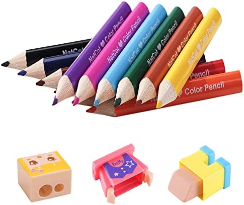 Natcot trokutaste olovke 12 olovke u boji za djecu za bojanje djece unaprijed naoštre, s olovkom