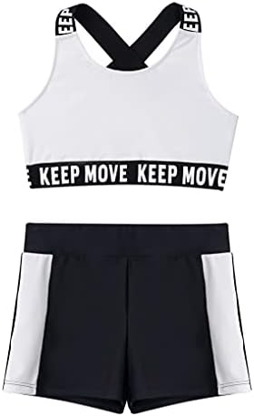 Yumin Kids Girls Camuflage Sports Plesni odjeća 2 komada gornje i kratke hlače Postavite ljetnu atletska trenerka