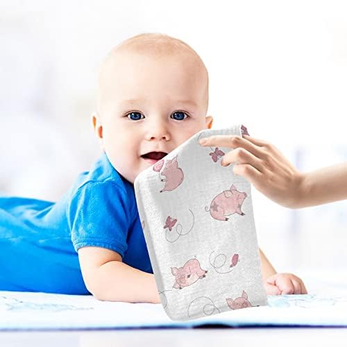 VVFelixl baby krpe od pamuka slatke svinje leptiri za bebe muslinske pereve mekani bablica ručnik za bebe za novorođenčad bebe maramice, 11,8 x 11,8 inča, 3 pakovanje bijelo