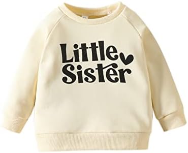Vchoohce Baby Girl Sestra Odgovara odjeću s dugim rukavima Pismo Ispis Crewneck Dukserice Duks padne zimske odjeće