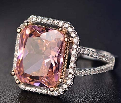 Anuchid Pink Quartz vjenčani prstenovi ženski prsten od srebra 925 Srebra Romantični pokloni za godišnjicu zaruka