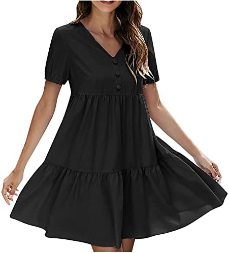 Labava Mini haljina za žene haljine ljetni Casual kratki rukav sarafan linija labava majica Mini haljina