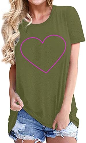 Valentines Day Shirts for Women Cute Love Heart Shirts Regular Fit Loose Fit Summer Tee Tops Shirt Gift For Her