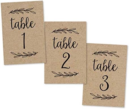 1-25 rustikalni Kraft stol Broj dvostrani znakovi za svadbeni prijem, restoran, rođendanski događaj kaligrafija štampana numerisana kartica središnji ukras postavka stalak za višekratnu upotrebu 4x6 veličina