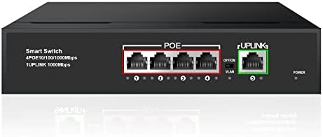 Prekidač za Terow Poe, 5 port Gigabit Ethernet mrežni prekidač, 802.3AF kompatibilan sa | Plug & Play