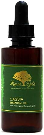 2,2 oz sa staklenim kapljicama Premium Cassia Esencijalno ulje tečno zlatno čisto organska prirodna aromaterapija