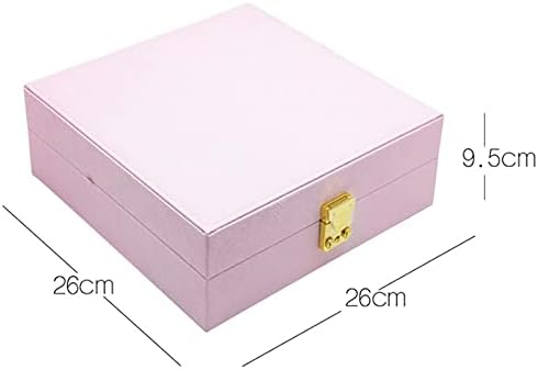 Xjjzs kožna jednostavna kutija za pohranu nakita sa zaključanim naušnicama Ogrlica za poklon