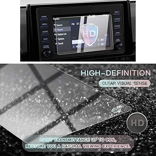 Cdefg Zaštita ekrana za automobil Centar za kontrolu navigacija Touchscreen zaštitnik za RAV4 2021 2020 2019, kaljeno staklo HD otpornost na ogrebotine