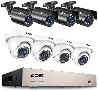 ZOSI H.265 + 1080p HD 8CH Sigurnosni sigurnosni fotoaparat, 5MP Lite 8 Channel CCTV DVR snimač i 8pcs 2MP 1920TVL
