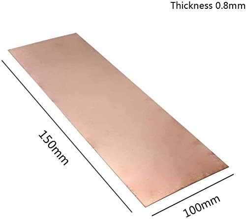 HaveFun metalna bakrena folija 4kom bakarni lim 0. 8mm 100mm x 150mm Metal Off rezovi Mesingana ploča vrhunskog