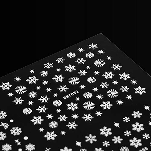 Lurose Snowflake naljepnica za nokte bijele Božićne naljepnice za nokte 3D samoljepljive naljepnice za umjetnost noktiju za zimski odmor