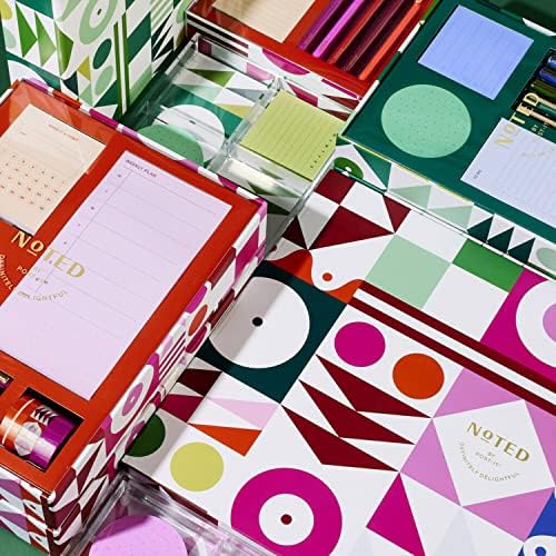 Zabilježeno Post-it štampanim bilješkama Poklon kutija, Set od 5 komada, hladne boje, uključuje okruglo,