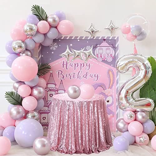 CEMIALLY Hot Pink stolnjak sa šljokicama za rođendanske zabave dekoracija, 48 Round Sparkle Shimmer Tabela Cover