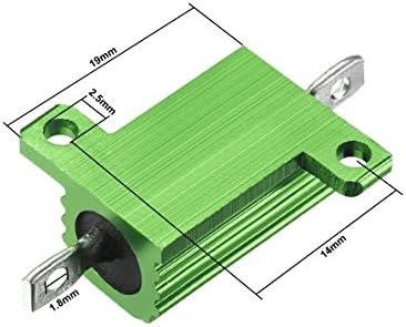 Uxcell aluminijumski otpornik kućišta 10W 10 Ohm zelena žica za LED pretvarač sa štapom 10w10rj