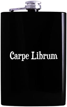 Carpe Librum - 8oz Hip tikvica za piće alkohola, Crna