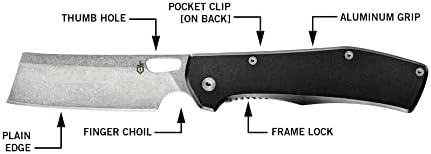 Gerber Gear Flatiron sklopivi džepne džepne nož Cleaver - 3,6 nož za oštrice - džepni kopč sklopivi nož - crni