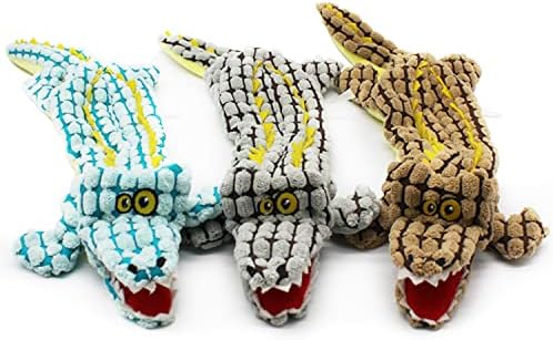 Z.T MENG Alligator Squaky Toys 3 Pack, nema punjenja igračka za pse za velike pse, plišani pas žvakaju igračku