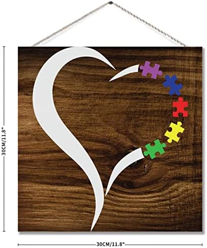 Autizam Infinity Pride Heart Budite sami drveni znak Autizam Ovjesnost Potpišite slagalice za autističnu podršku