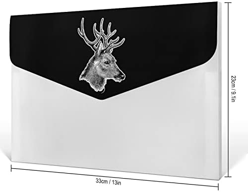 Vintage Deer Head Proširenje Fascikle Za Datoteke Džep Slatki Printovi Proširivi Fascikle Za Arhiviranje