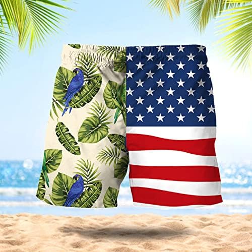 BMISEGM Summer Mens Swim Shorts Muške opruge Ljetne casure Hlače zastava Zastava tiskane muške ploče sa džepom sa patentnim zatvaračem