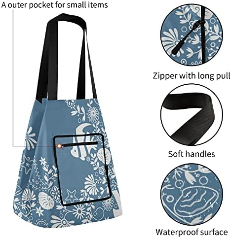 Flower sklopiva torba za rame za višekratnu upotrebu torba za namirnice Heavy Duty School tote