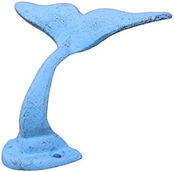Ručno izrađen nautički dekor Rustikalno svijetlo plavo Liveno željezo Dekorativni kitovi Rep HOOK 5 - DECORATIO