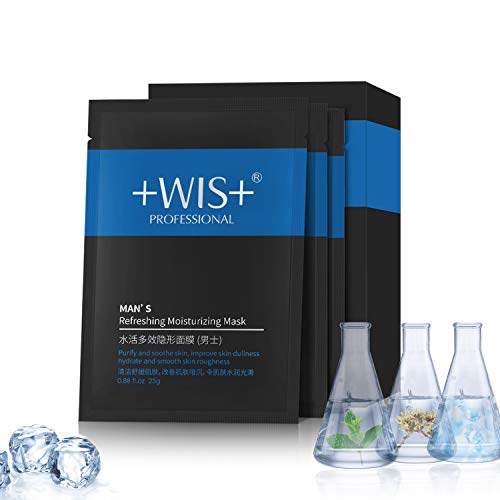 + WIS+ prirodna hidratantna hidratantna maska za lice 20 listova za muškarce, Kontrola ulja, skupljanje pora,