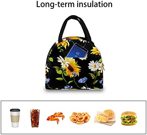 Izolovana torba za ručak za žene Sunflower Daisy višekratna kutija za ručak tote Cooler torba vodootporna posuda