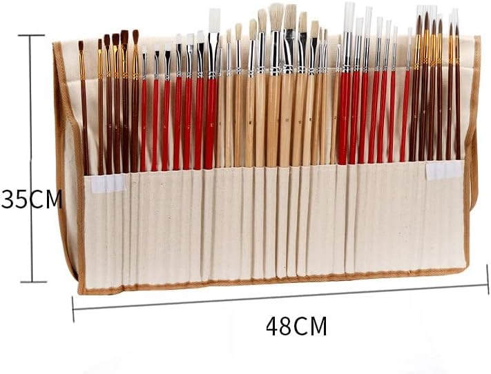 N / A 38 komada set četkica za platnene torba Duga drvena ručka Vodenokolor ulje slikarstvo Slikarski