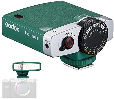 Godox Lux Junior Retro Kamera Blic Speedlite 6000K±200k GN12 Auto & ručni režimi 1/1-1/64 Blic kompatibilan za Sony,Canon,Nikon,Fujifilm,Olympus, ugrađeni 2.4 G bežični X sistem