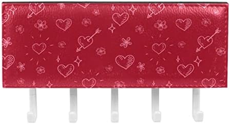 Valentinovo ljubavni uzorak strelice crveni držač za ključeve za zid sa organizatorom za poštu,samoljepljivi