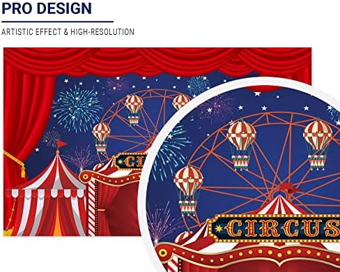 Allenjoy 8x8ft crveni cirkuski šator karnevalska Noć tematska pozadina za djecu rođendanski vatromet Ferris Wheel Baby Shower 1. dekoracije prve bday zabave pozadina Tabela Banner Fotobozni rekviziti