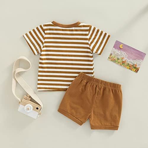 Bingkiling novorođene dječake kratki set kratkih rukava majica s elastičnom strukom kratke hlače za male ljetne odjeće