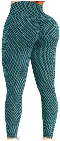 Honedokombirane gamaše za žene visokog struka podiže temme Trčevi temmy Teksturirane tajice Atletičke teške joge hlače s džepovima