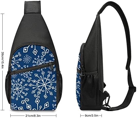 Snowflakes mala Sling torba Crossbody rameni ruksak Torba za prsa Travel planinarenje Daypack za muškarce žene