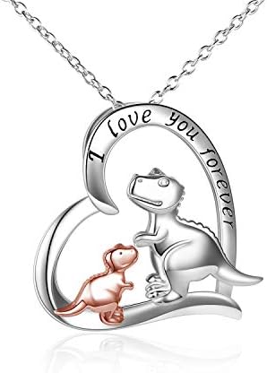 Dinosaur Ogrlica Sterling Silver Love Heart Gravirano Volim Te Zauvijek Dinosaur Privjesak Ogrlice Nakit Pokloni Za Žene Djevojke Majka Kćer